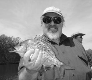 Peter with his first soft plastic-caught bream from the Tuross River. It won't be his last.